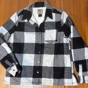 Men’s M 5.11 Tactical Jacket Black & White Plaid Button Seth Shirt Shacket Coat